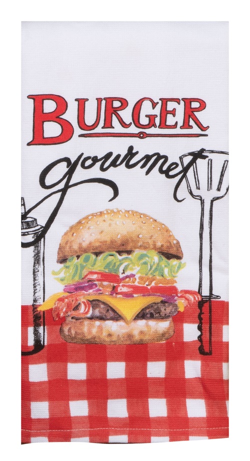 Kay Dee (W4166) BBQ Time Burger Gourmet Dual Purpose Terry Towel
