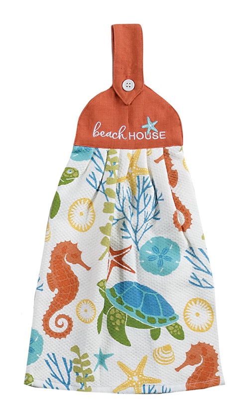 Kay Dee (R7049) Beach House Sea Turtle Tie Towel