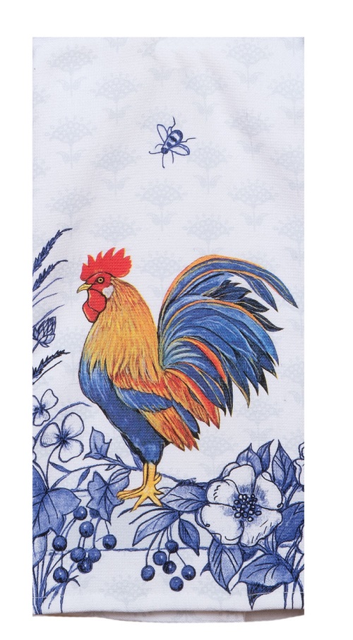Kay Dee (R6860) Blue Rooster Multi Rooster Dual Purpose Terry Towel