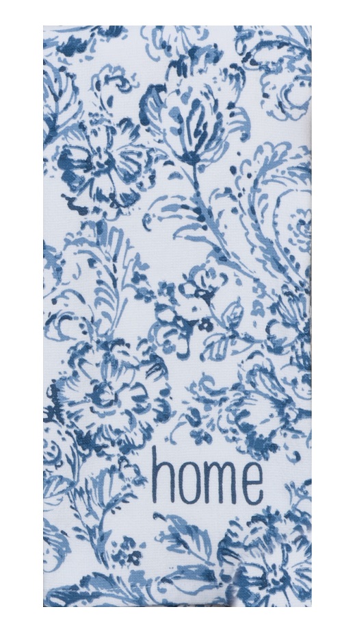 Kay Dee (R6986) Bohemain Blue Floral Dual Purpose Terry Towel