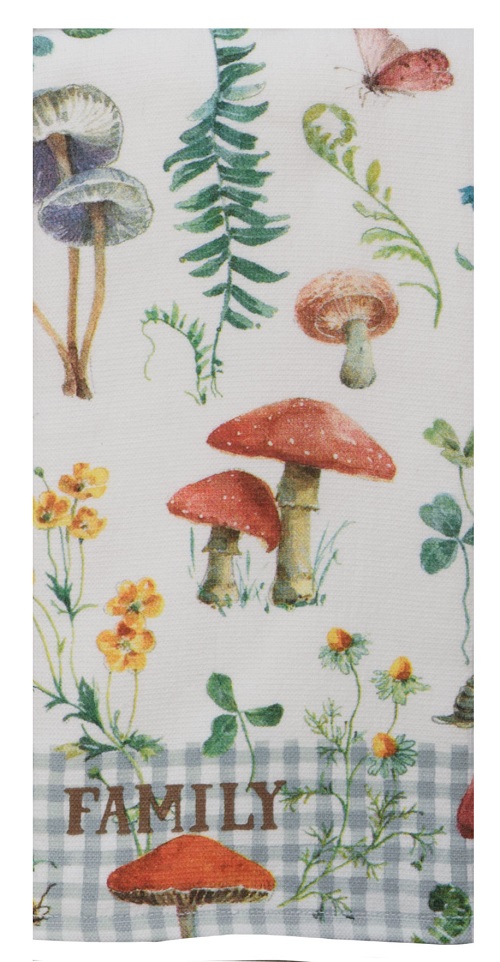 Kay Dee (R7070) Cottage Core Family Mushroom Dual Purpose Terry Towel