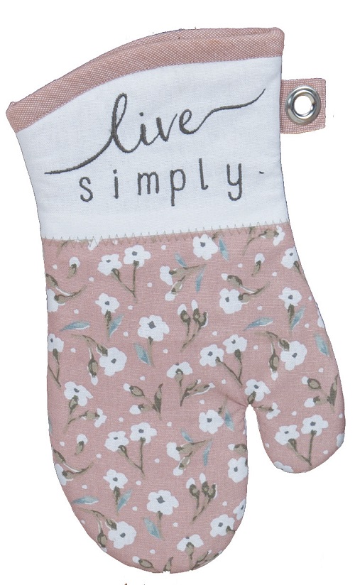 Kay Dee (R4105) Handmade Live Simply Blush Embroidered Oven Mitt