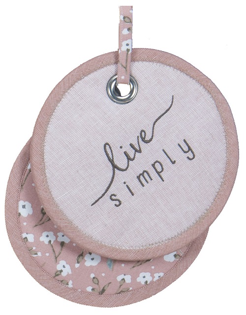 Kay Dee (R4102) Handmade Live Simply Blush Embroidered Potholder