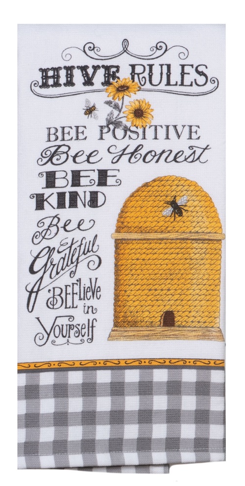 Kay Dee (R5812) Just Bees Hive Rules Dual Purpose Terry Towel