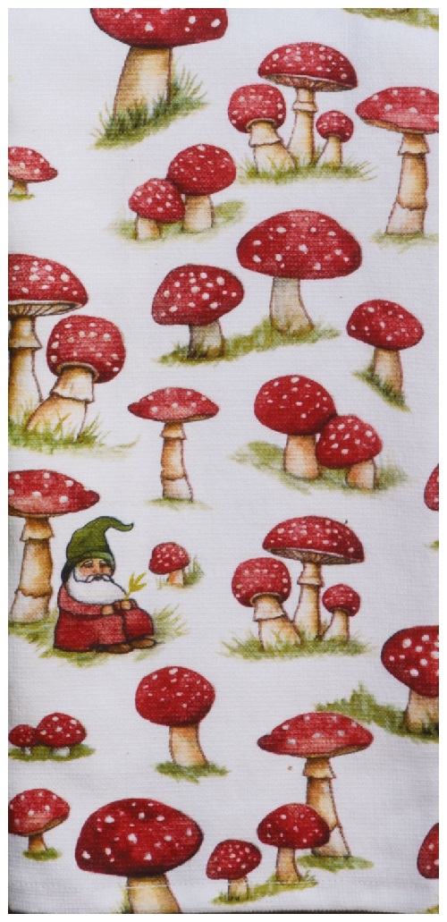 Kay Dee (R7220) Garden Gnomes Mushroom Dual Purpose Terry Towel