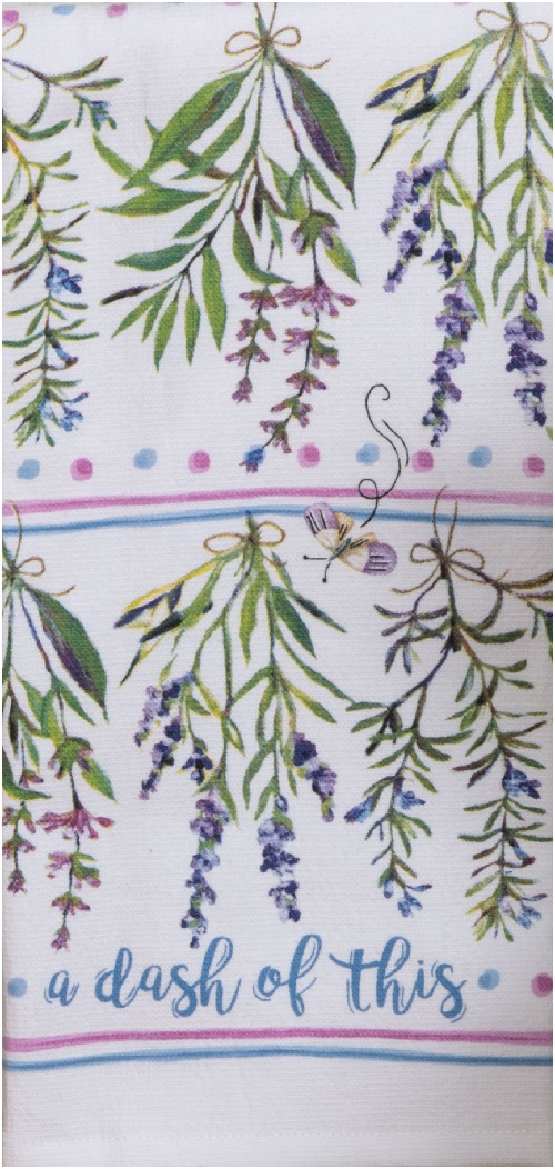 Kay Dee (R7426) Love to Cook Hanging Herbs Dual Purpose Terry Towel