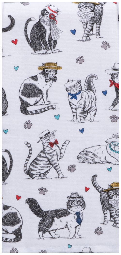 Kay Dee (R7495) Pet Lovers Only Allover Cat Dual Purpose Terry Towel