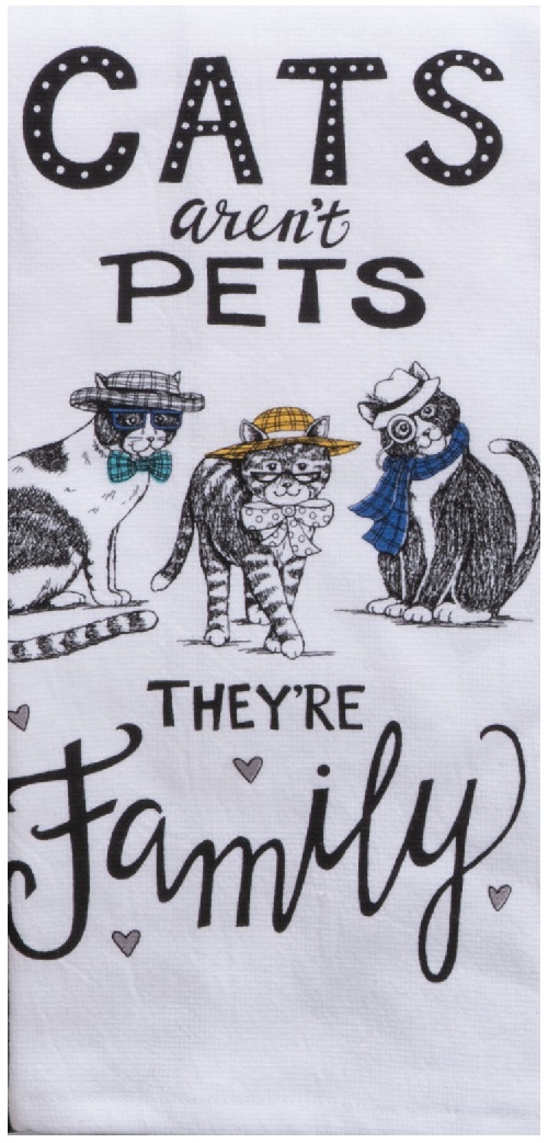 Kay Dee (R7496) Pet Lovers Only Cat Family Dual Purpose Terry Towel