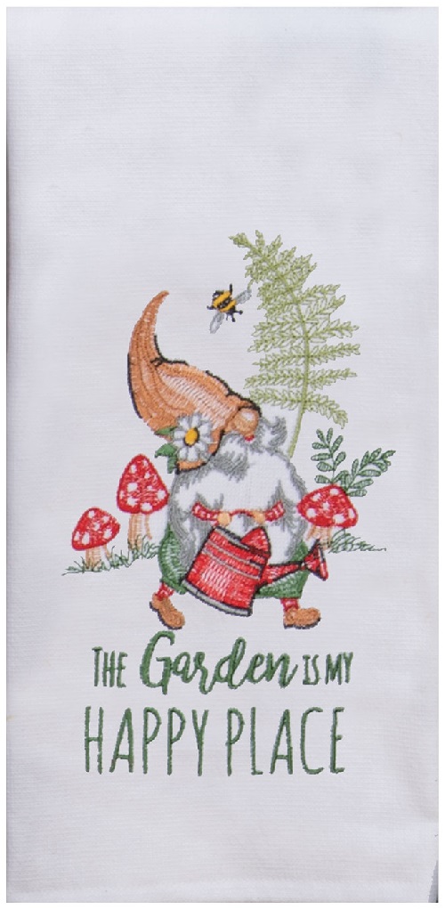 Kay Dee (R7586) Garden Gnome Embroidered Dual Purpose Terry Towel