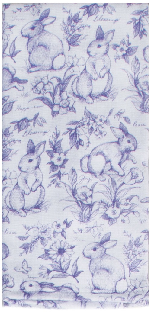 Kay Dee (R9450) Spring Bunny Toile Dual Purpose Terry Towel