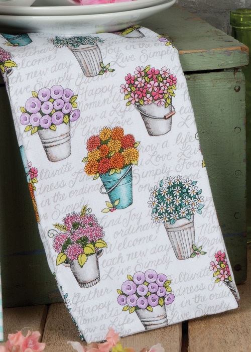 Kay Dee (R4860) Live Simply Flowers Dual Purpose Terry Towel