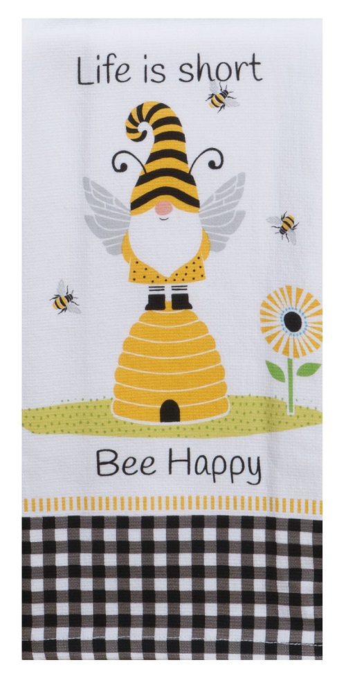 Kay Dee (R7160) Save The Gnomes Bee Happy Dual Purpose Terry Towel