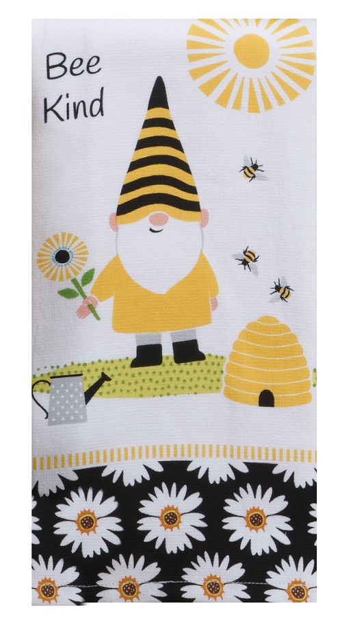 Kay Dee (R7156) Save The Gnomes Bee Kind Dual Purpose Terry Towel