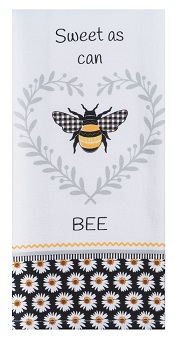 Set of 2 Bee Inspired Queen Bee Terry Kitchen Towels by Kay Dee Designs, Size: 2 in