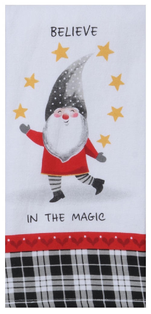 Kay Dee (H6018) Gnome Sweet Gnome Believe in Magic Dual Purpose Terry Towel