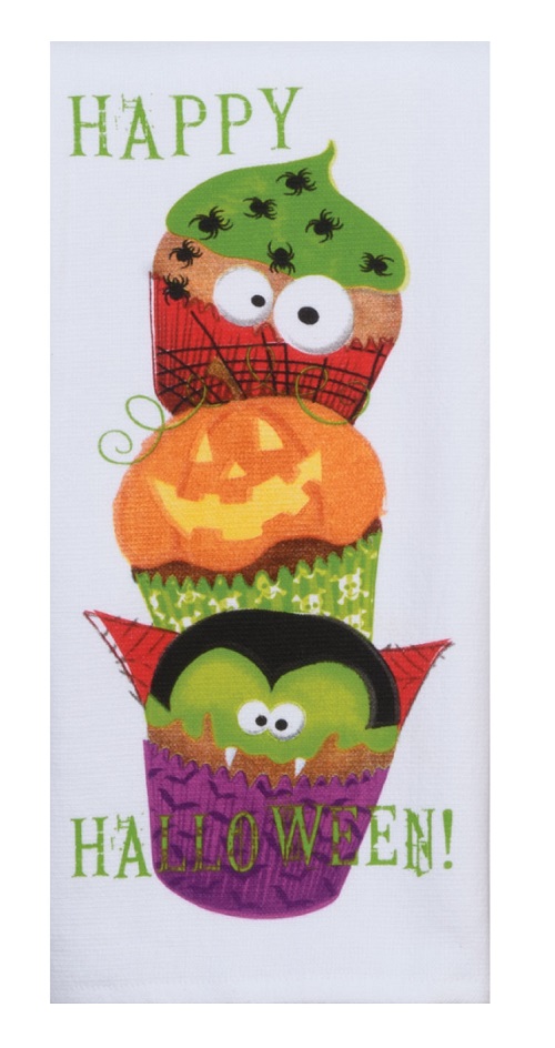 Kay Dee (H6095)          Halloween Cupcakes Dual Purpose Terry Towel