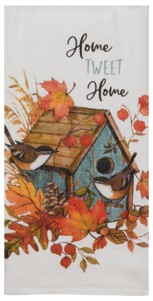 Kay Dee (H6140) Autumn Leaves Home Tweet Home Dual Purpose Terry Towel