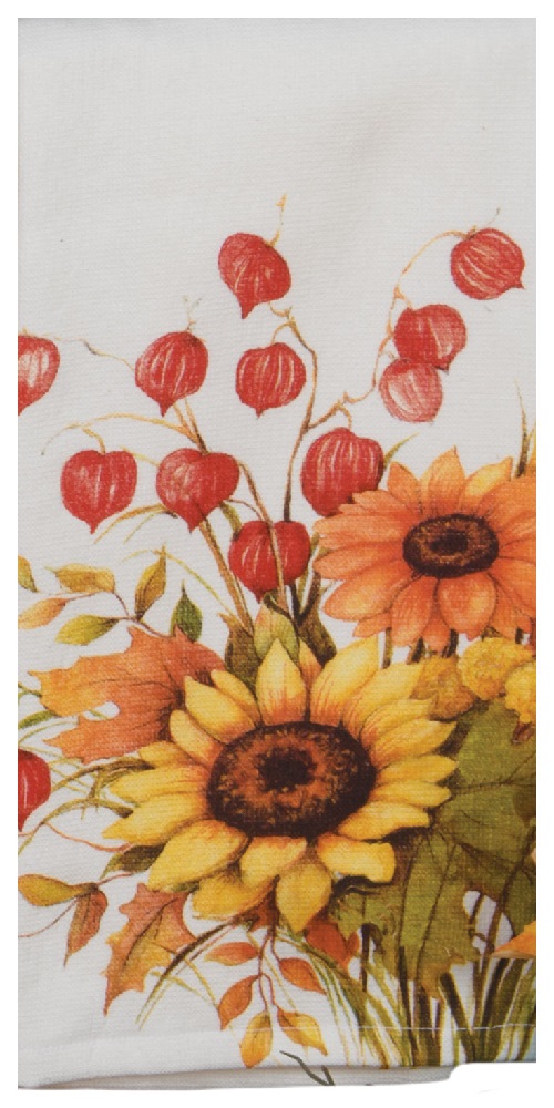 Kay Dee (H6153) Autumn Leaves Sunflower Dual Purpose Terry Towel