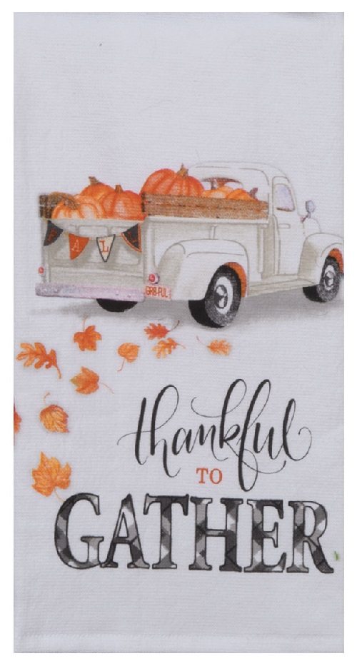 Kay Dee (H6190)          Gingham Pumpkin Gather Dual Purpose Terry Towel