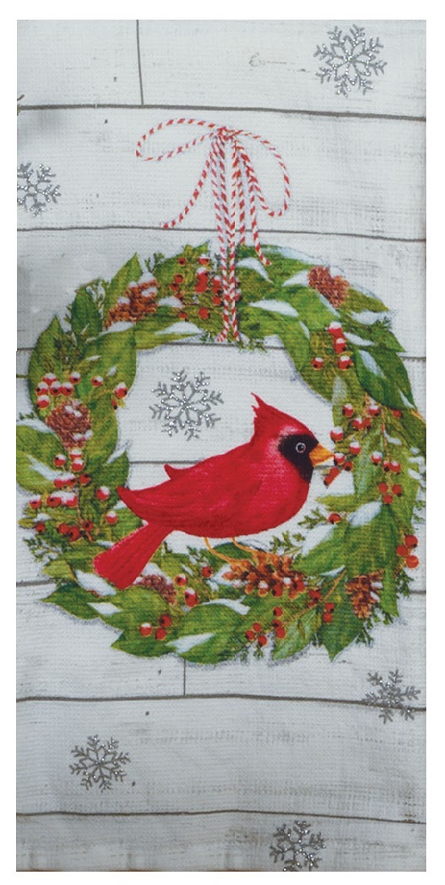 Kay Dee (H6273) Winterberry Garden Wreath Dual Purpose Terry Towel