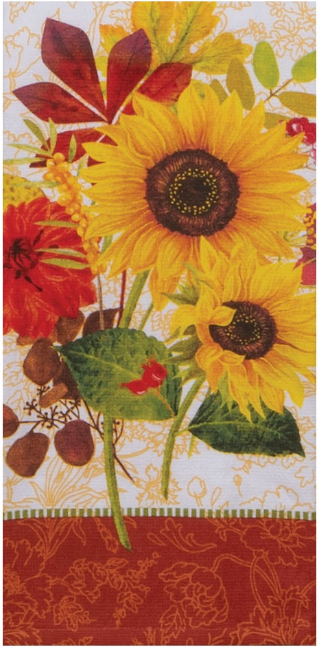 Kay Dee (H6406) Autumn's Garden Sunflower Bouquet Dual Purpose Terry Towel