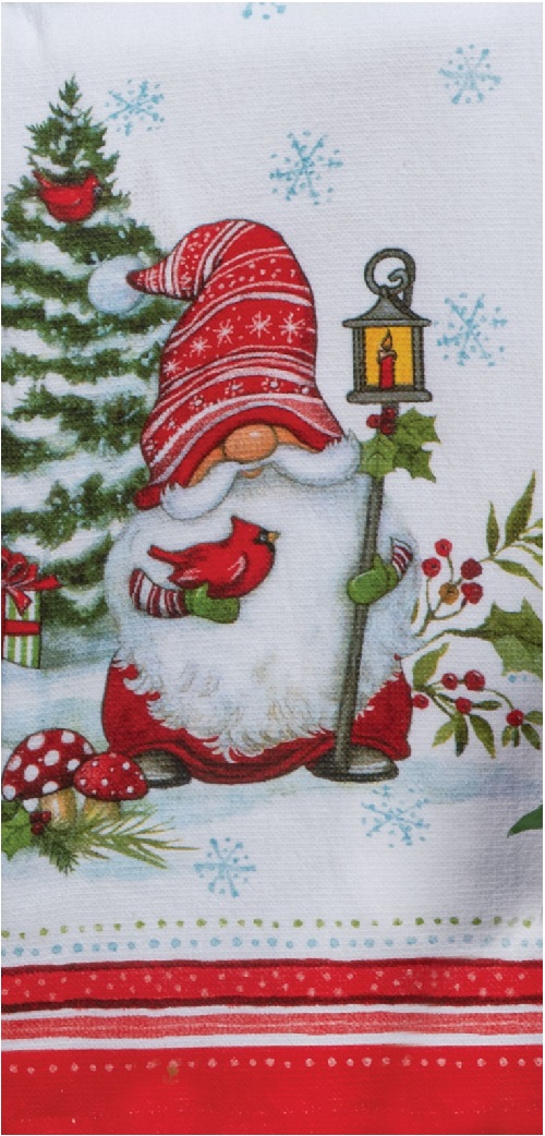 Kay Dee (H6437) Christmas Gnomes Dual Purpose Terry Towel
