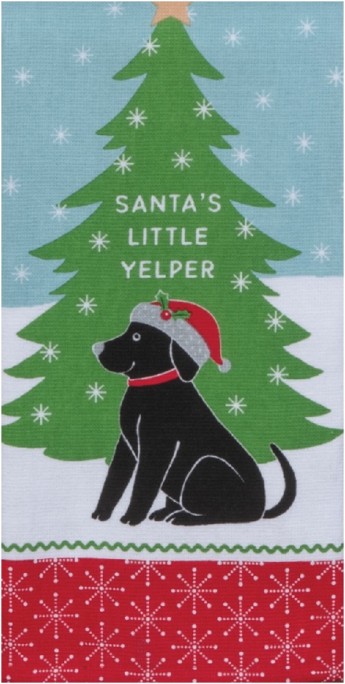 Kay Dee (H6445) Christmas Pets Santa's Yelper Dual Purpose Terry Towel