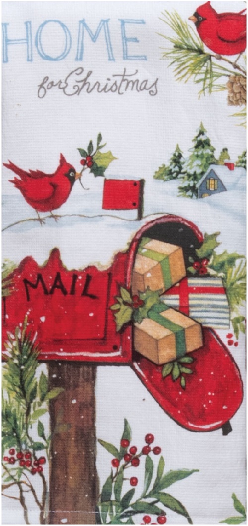 Kay Dee (H6493) Home for Christmas Mailbox Dual Purpose Terry Towel
