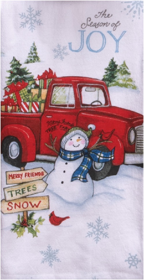 Kay Dee (H6496) Home for Christmas Truck Dual Purpose Terry Towel