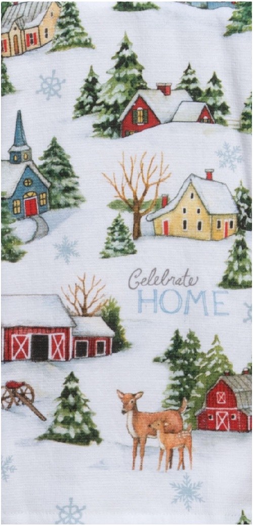 Kay Dee (H6498) Home for Christmas Village Dual Purpose Terry Towel