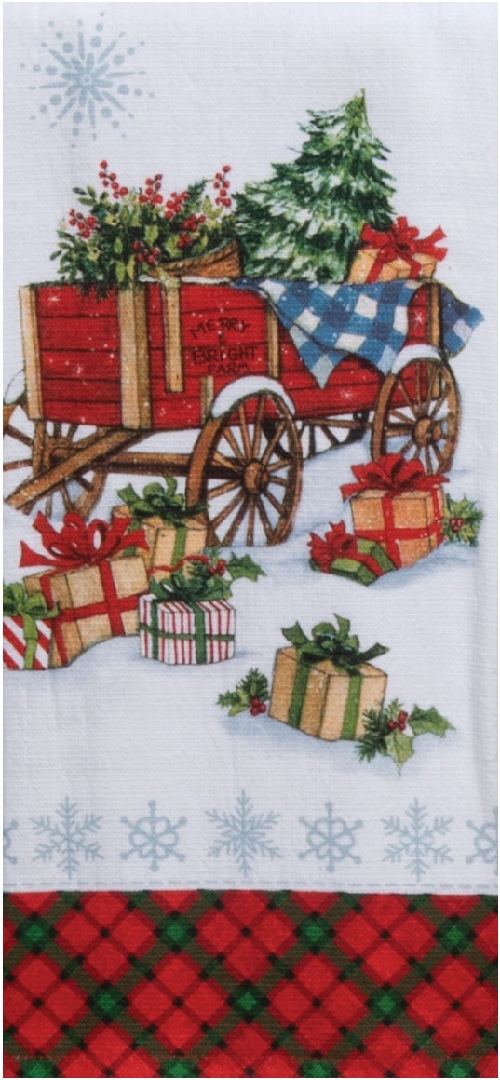 Kay Dee (H6500) Home for Christmas Wagon Dual Purpose Terry Towel