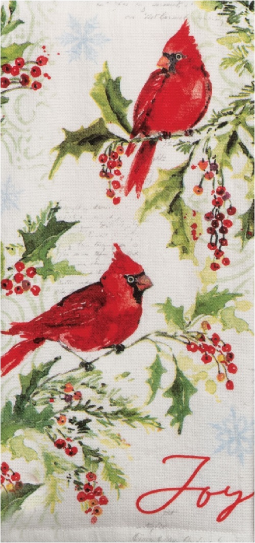 Kay Dee (H6573) Cardinal & Holly Dual Purpose Terry Towel