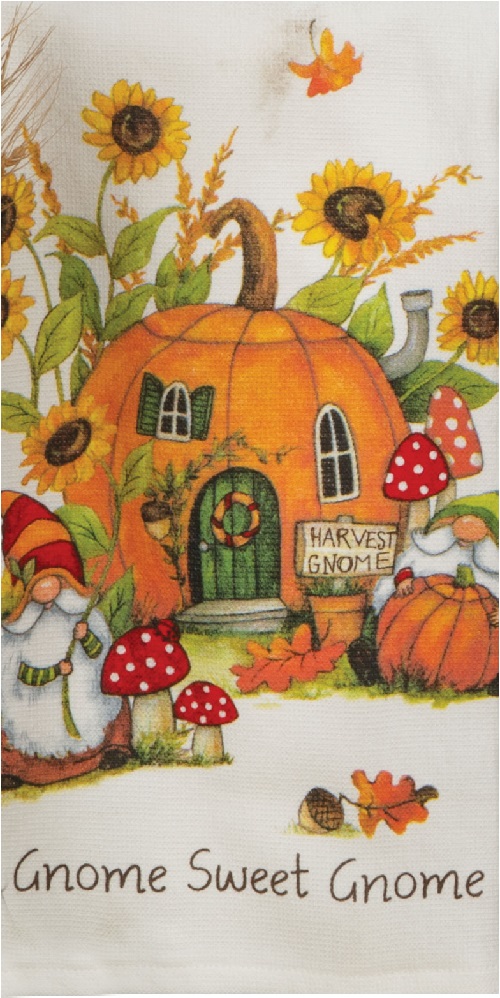 Kay Dee (H6600) Harvest Gnome Sweet Gnome Dual Purpose Terry Towel