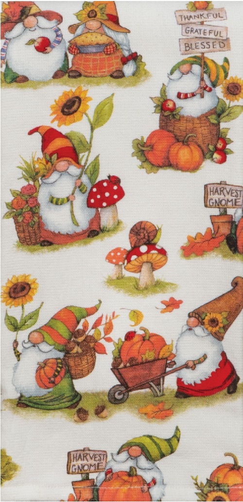 Kay Dee (H6606) Harvest Gnome Toss Dual Purpose Terry Towel