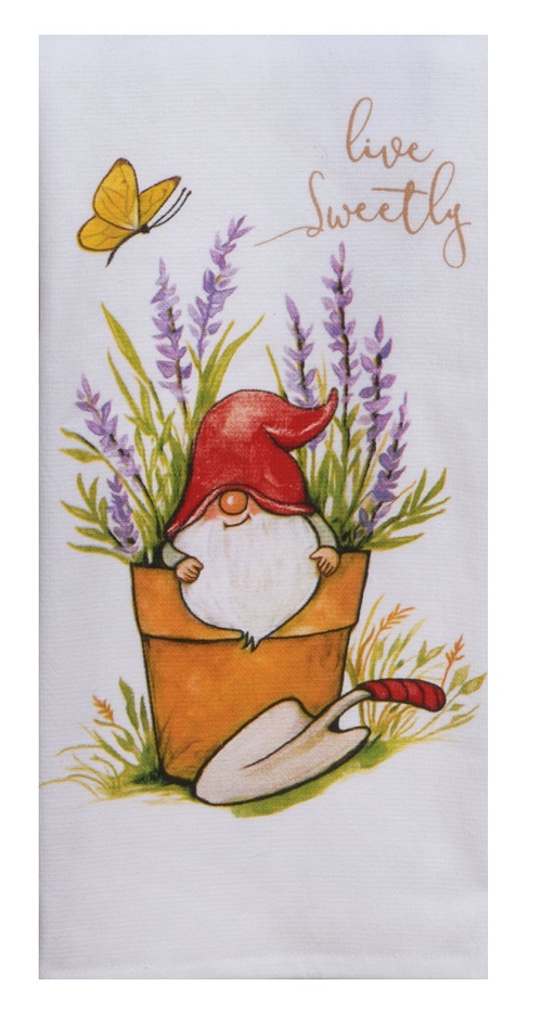 Kay Dee (R7210) Garden Gnomes Live Sweetly Dual Purpose Terry Towel
