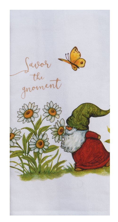 Kay Dee (R7216) Garden Gnomes Savor the Moment Dual Purpose Terry Towel