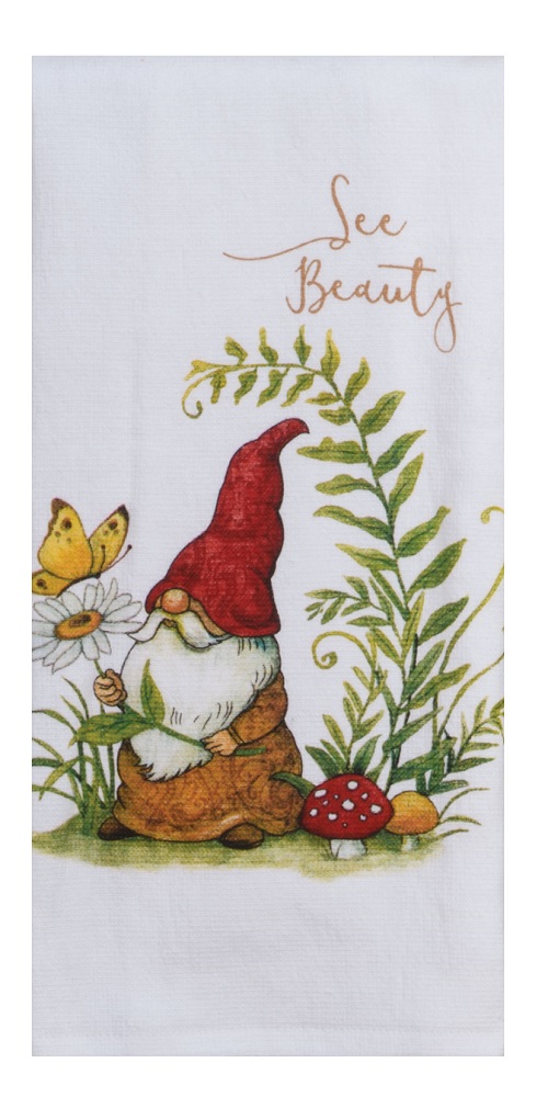 Kay Dee (R7217) Garden Gnomes See Beauty Dual Purpose Terry Towel
