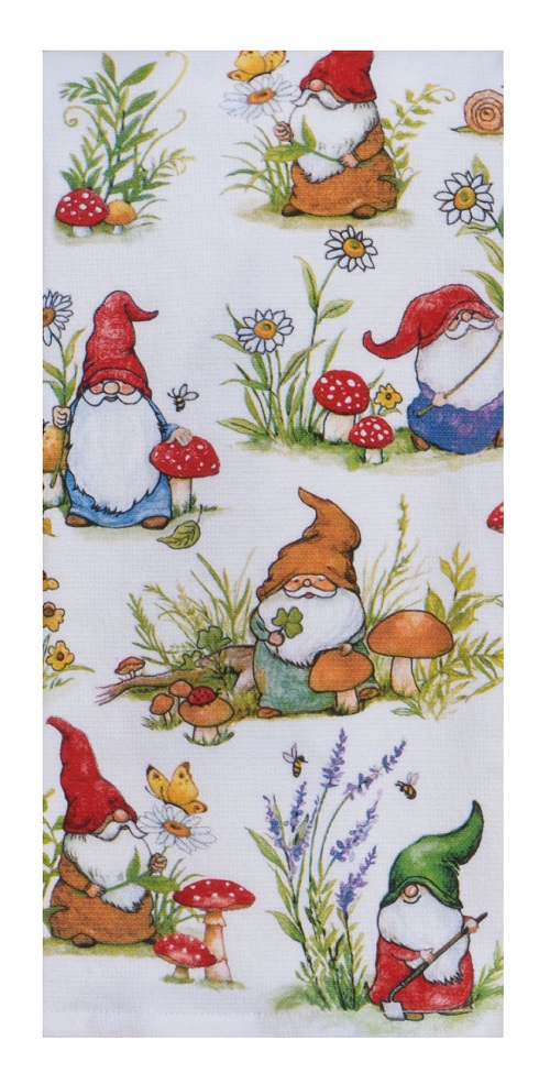 Kay Dee (R7218) Garden Gnomes Toss Dual Purpose Terry Towel