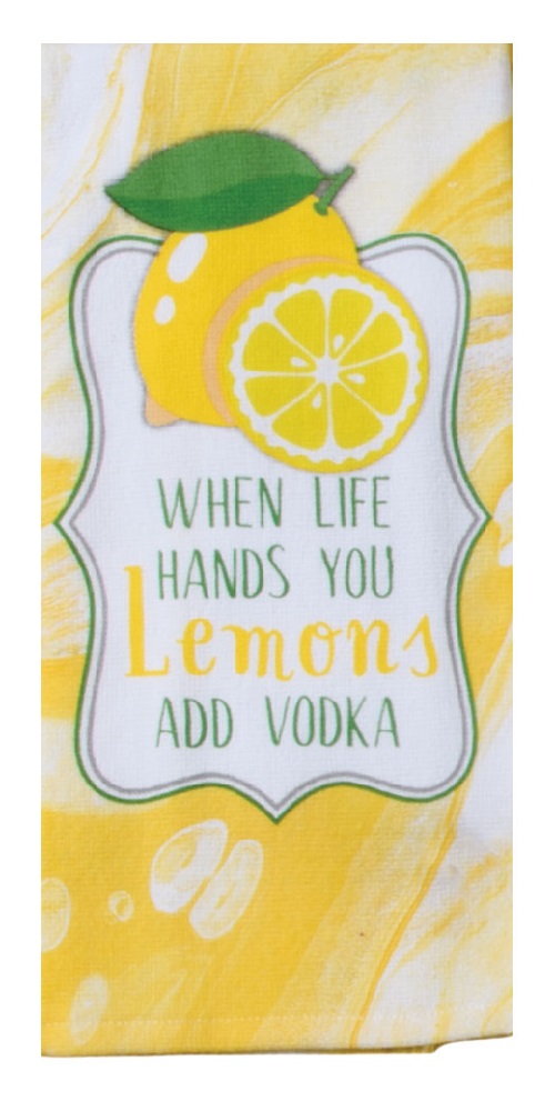 Kay Dee (R7247) Summer Tranquility Lemons & Vodka Dual Purpose Terry Towel