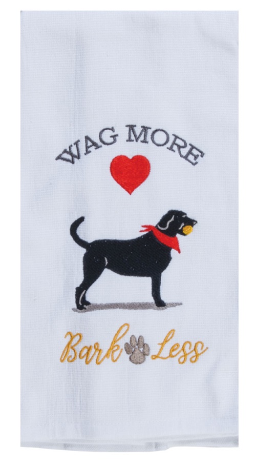 Kay Dee (R7339) Pet Lovers Only Wag More Dog Embroidered Dual Purpose Terry Towel