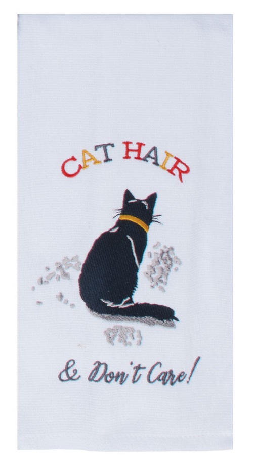 Kay Dee (R7344) Pet Lovers Only Cat Hair Embroidered Dual Purpose Terry Towel